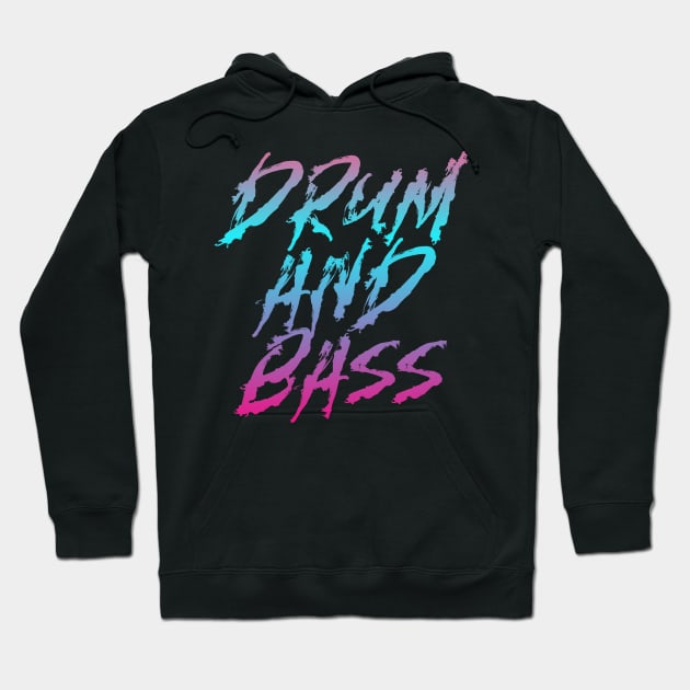 DRUM AND BASS  - Bass Gradient (Blue/pink/purple) Hoodie by DISCOTHREADZ 